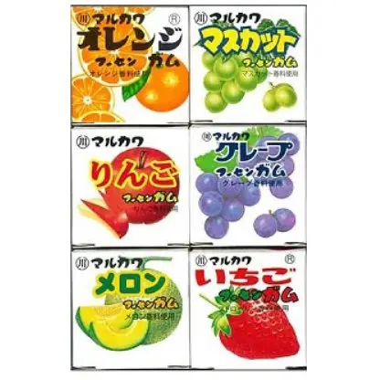 Marukawa Seika Marble Gum Fruity Chewing Gum - 6 Fruits Flavors