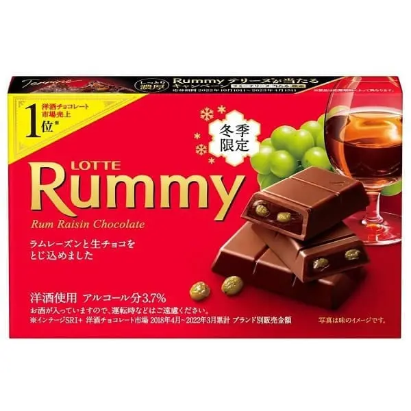 LOTTE Rummy Bonbon Chocolate - Rich Rum Raisins 3pcs