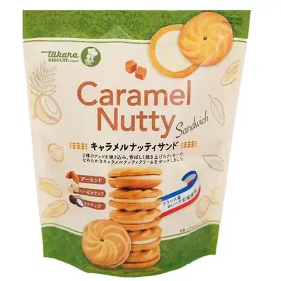 Takara Seika Caramel Nutty Cookie Sandwich 82g