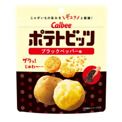 Calbee Potato Bits Bite-sized Potato Snacks - Black Pepper