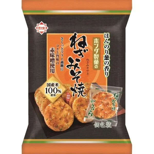 Honda Seika Negi Miso Senbei Rice Crackers - Miso & Green Onion
