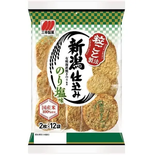 Sanko Seika Niigata Jikomi Thin Rice Crackers - Norishio Seaweed