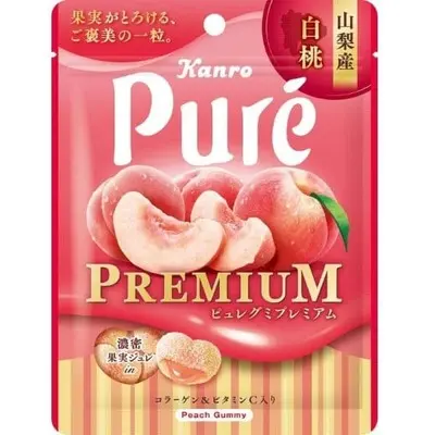 Kanro Pure Gummy Premium - Yamanashi White Peach 54g