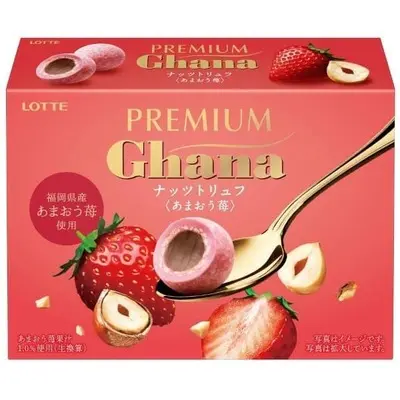LOTTE Premium Ghana Nuts Truffle Chocolate - Amaou Strawberry