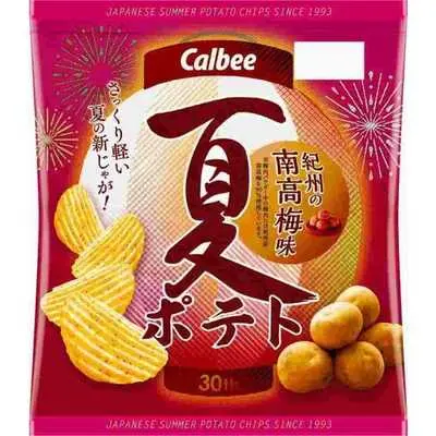 Calbee Potato Chips "Natsu Potato" - Kishu Nanko Ume Flavor