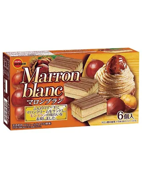 Bourbon Marron blanc Soft Marron Cake 6pcs