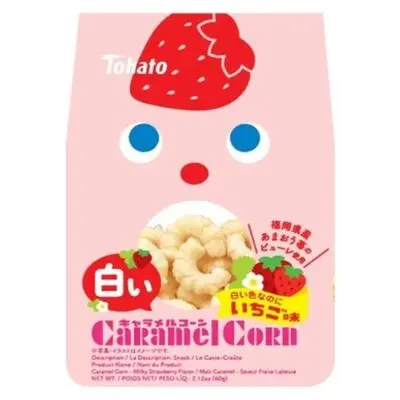 Tohato White Caramel Corn - Amaou Strawberry Flavor