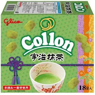 Glico Collon Biscuit Roll - Luxury Uji Matcha 18packs
