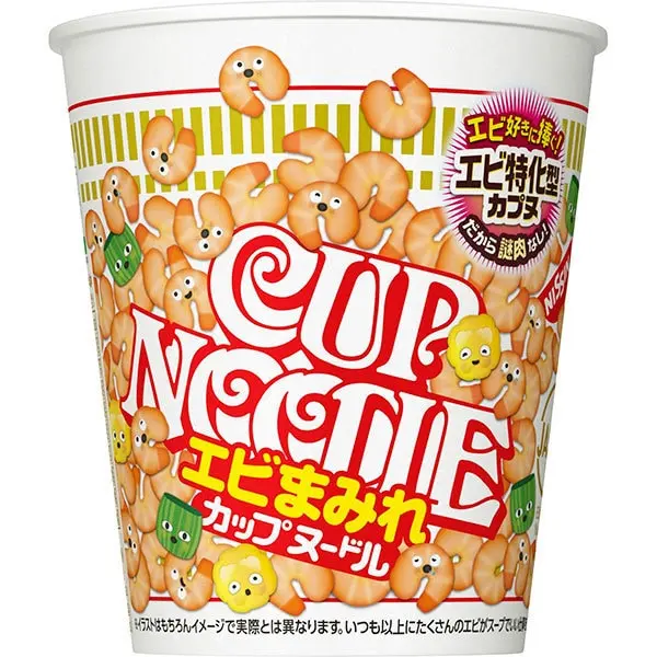 Nissin Cup Noodle Soy Sauce Covered with Shrimp