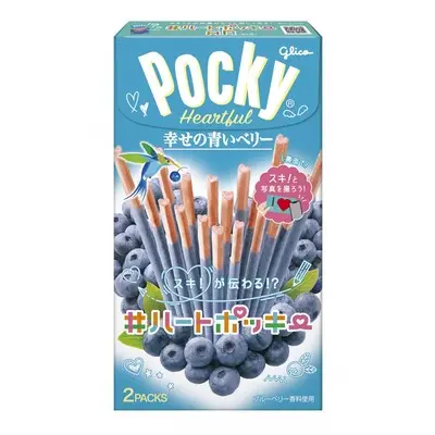 Glico Heart Pocky Biscuit Sticks - Lucky Blueberry