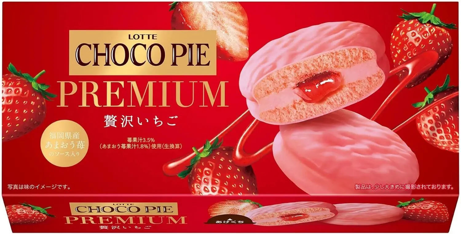 LOTTE Choco Pie Premium Luxurious Amaou Strawberry 6pcs