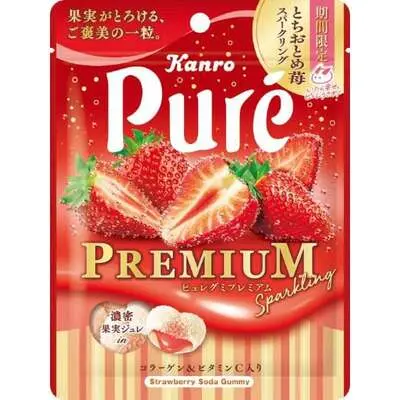 Kanro Pure Gummy Premium - Tochiotome Strawberry Sparkling